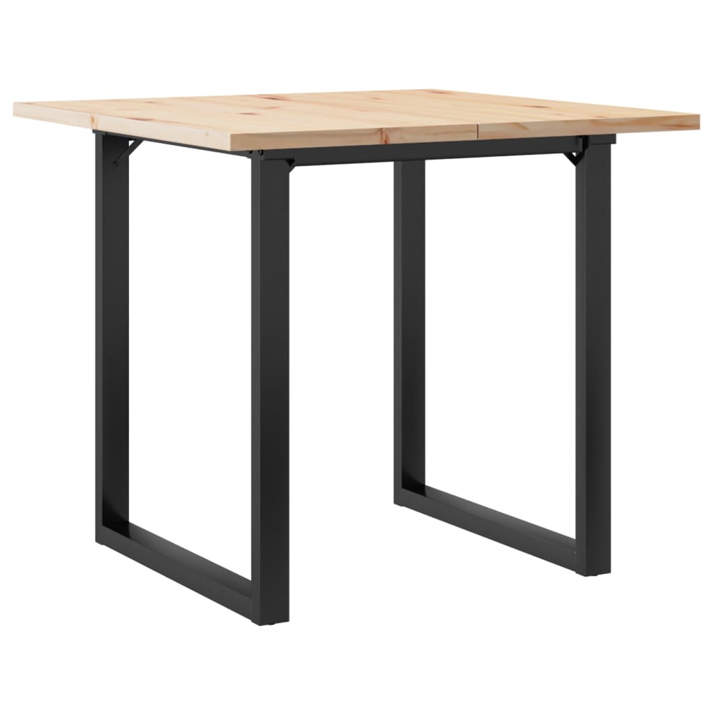 Blagovaonski stol O-oblika 80x80x75,5 cm od borovine i čelik