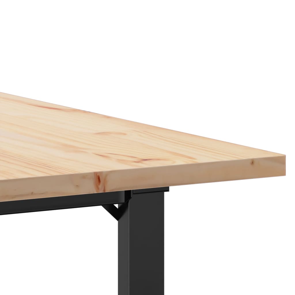 Blagovaonski stol O-oblika 80x80x75,5 cm od borovine i čelik