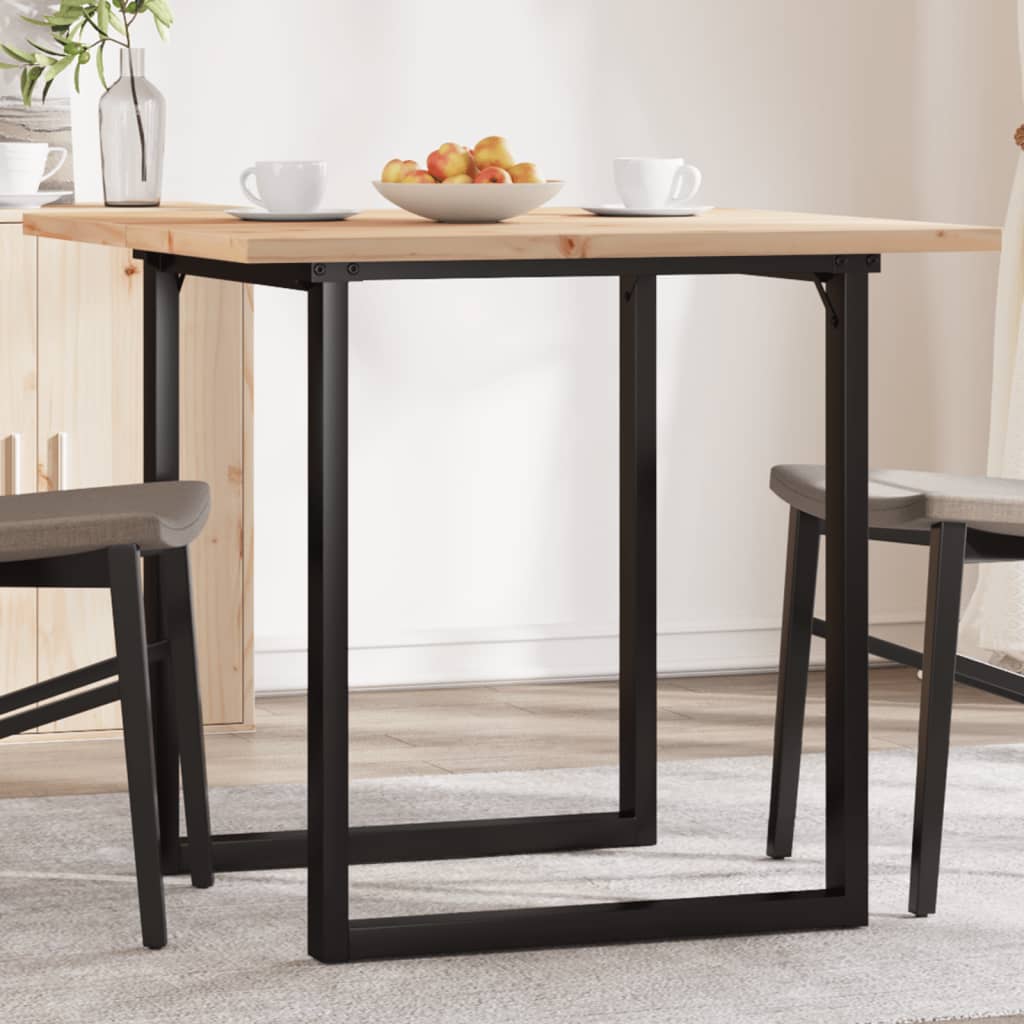 Blagovaonski stol O-oblika 80x80x75,5 cm od borovine i čelik