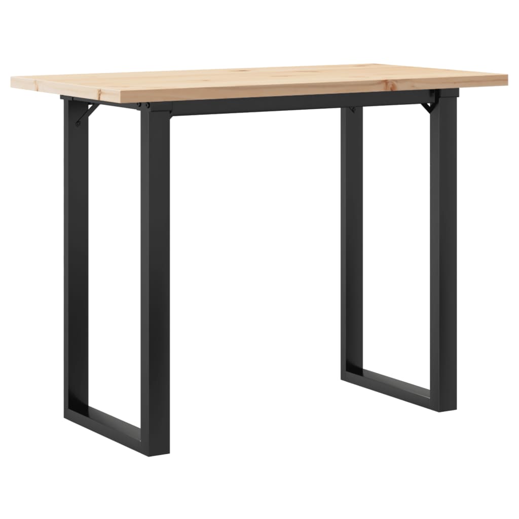 Blagovaonski stol O-oblika 100x50x75,5 cm od borovine i čelik