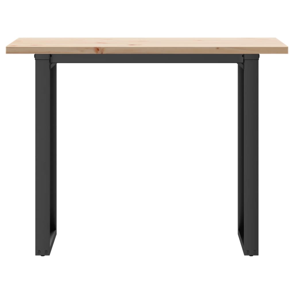 Blagovaonski stol O-oblika 100x50x75,5 cm od borovine i čelik