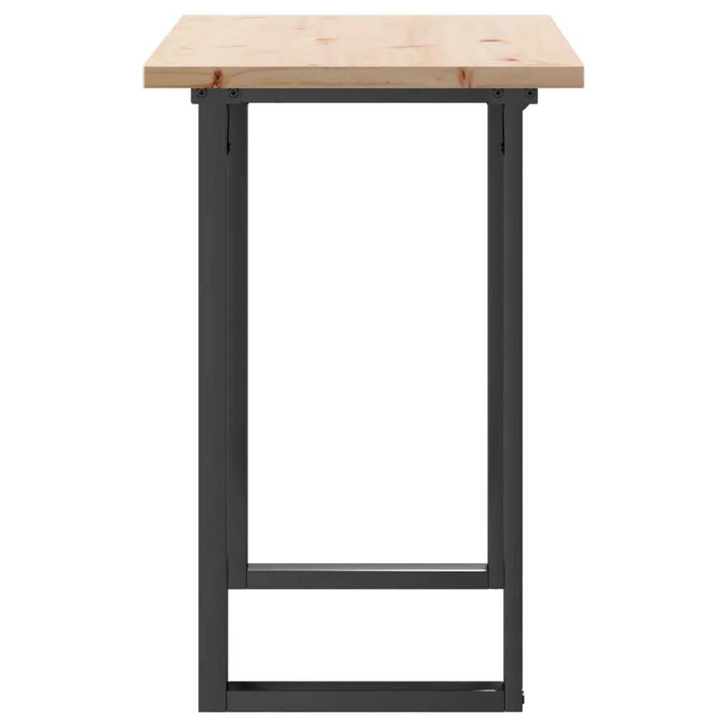 Blagovaonski stol O-oblika 100x50x75,5 cm od borovine i čelik