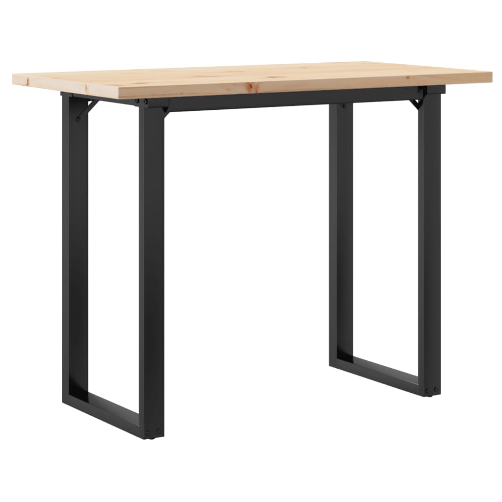 Blagovaonski stol O-oblika 100x50x75,5 cm od borovine i čelik