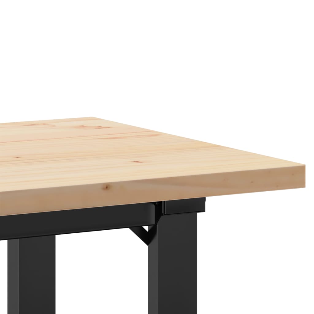 Blagovaonski stol O-oblika 100x50x75,5 cm od borovine i čelik