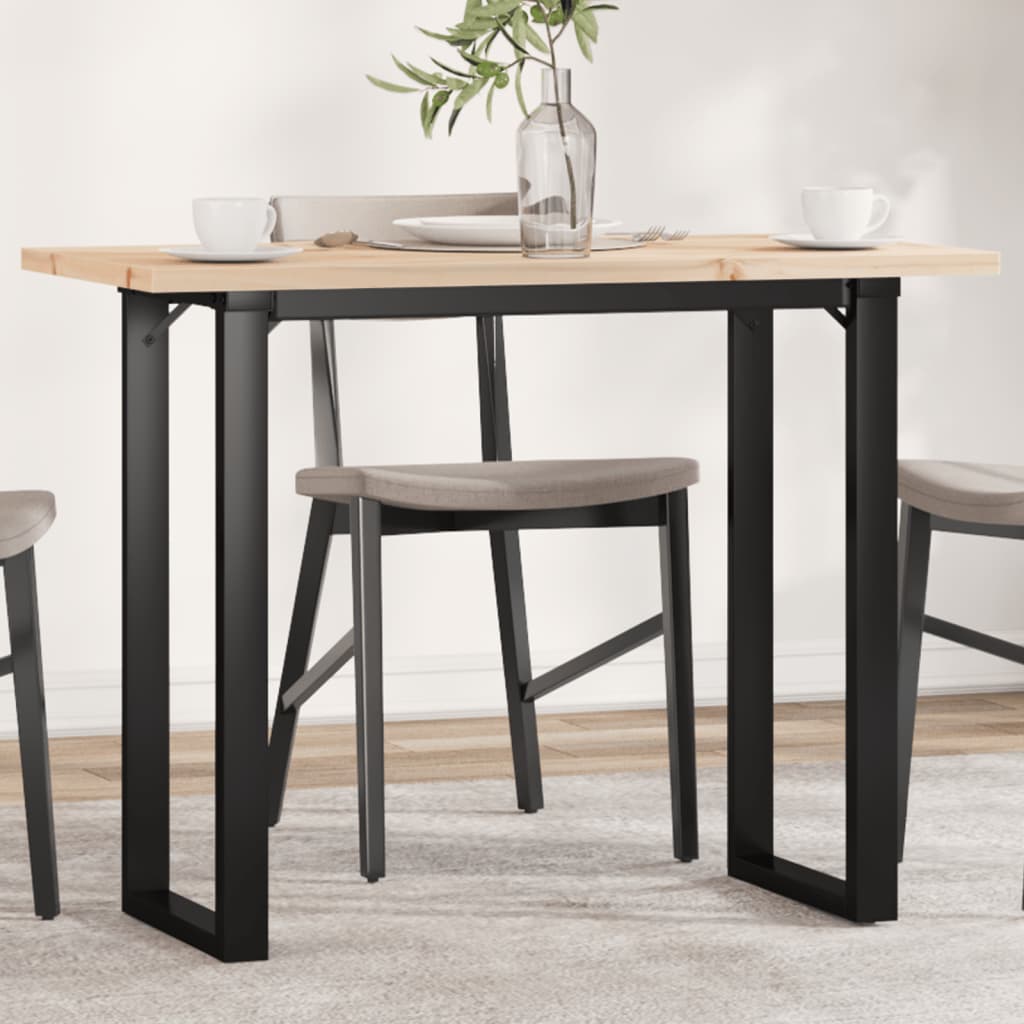 Blagovaonski stol O-oblika 100x50x75,5 cm od borovine i čelik