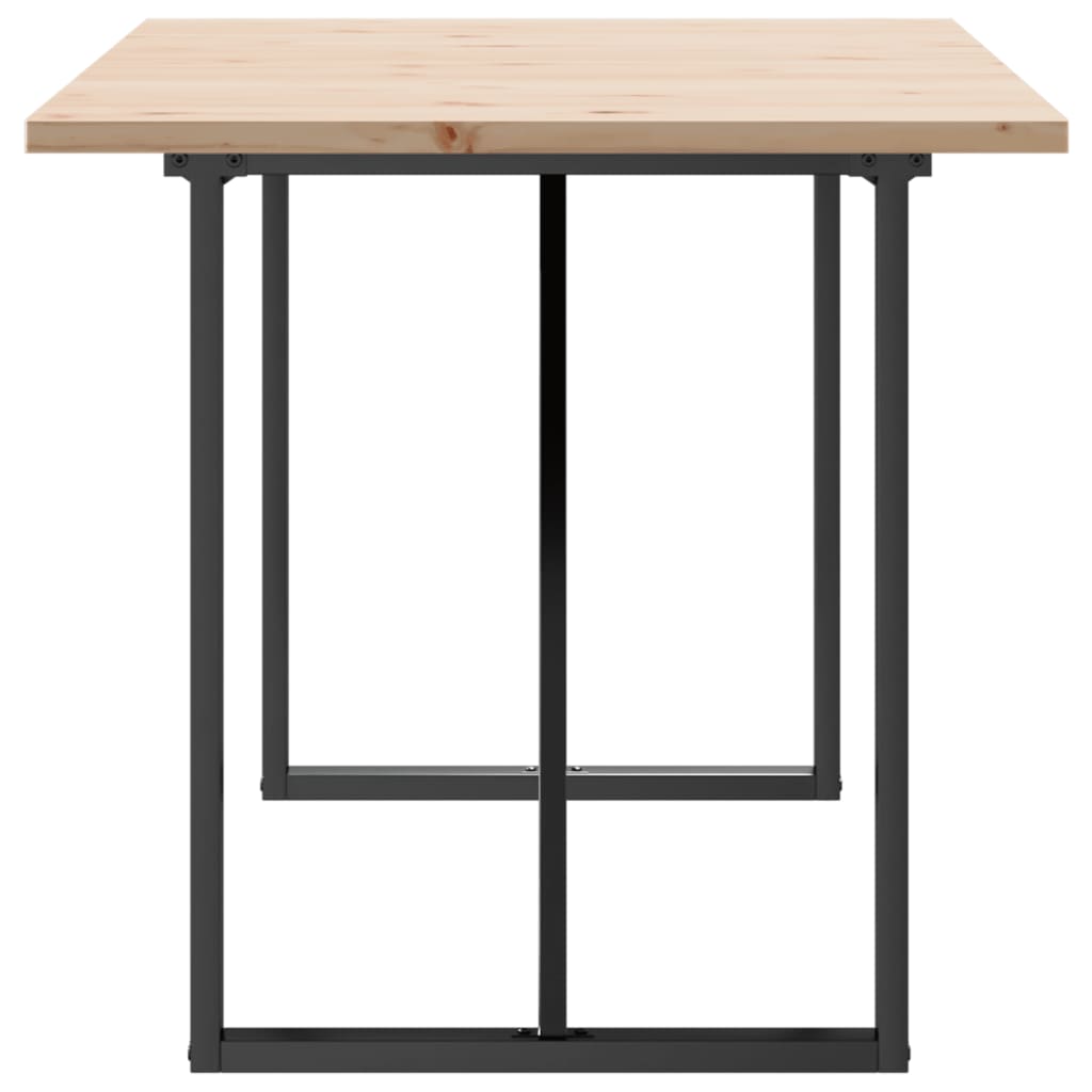 Blagovaonski stol O-oblika 160x80x75,5 cm od borovine i čelik