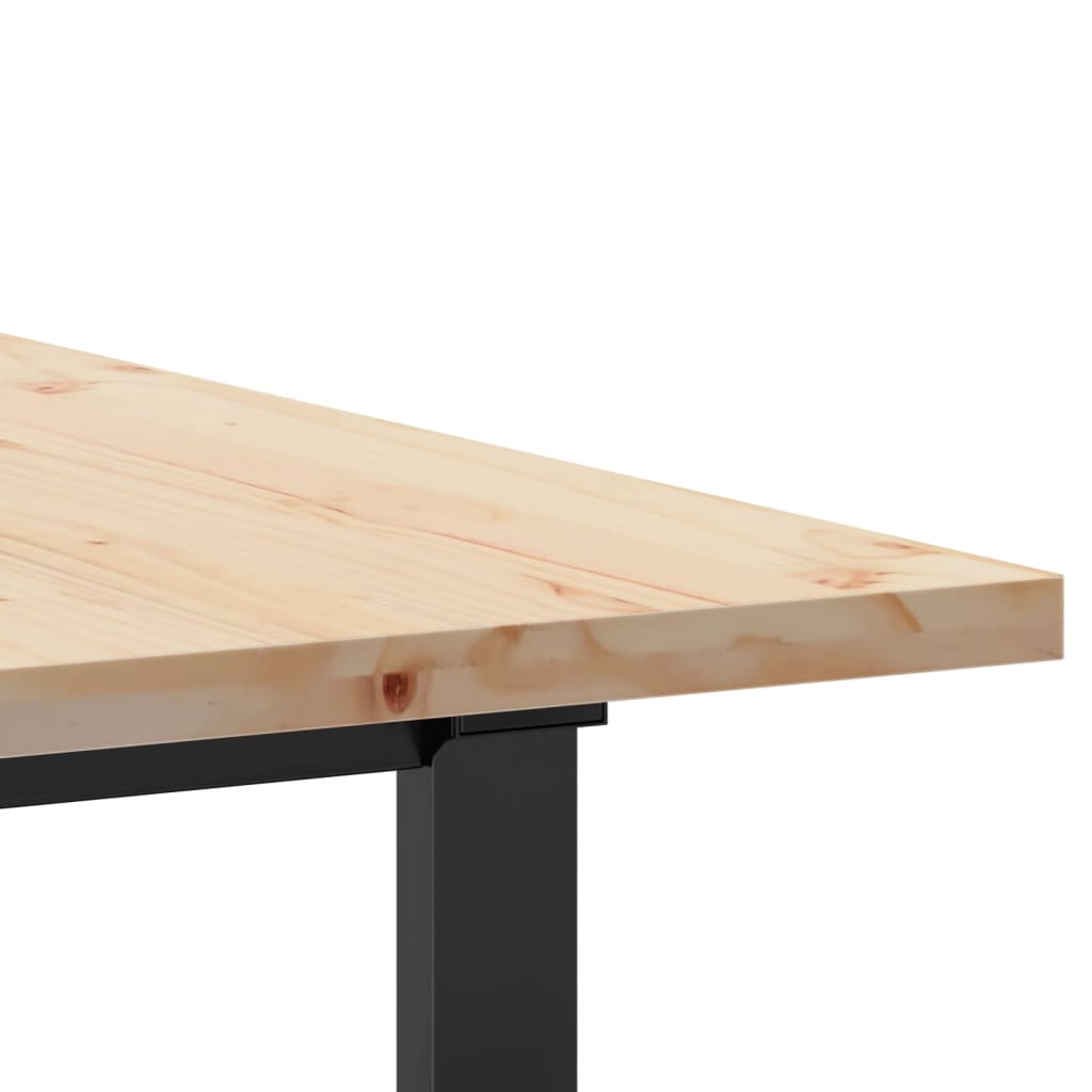 Blagovaonski stol O-oblika 160x80x75,5 cm od borovine i čelik