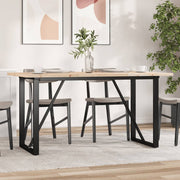 Blagovaonski stol O-oblika 160x80x75,5 cm od borovine i čelik