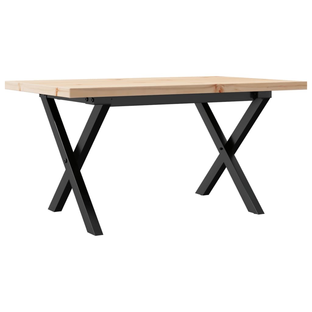 Stolić za kavu X-oblika 80x50x40,5 cm od borovine i čelik
