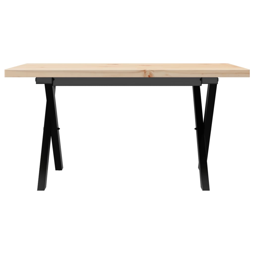 Stolić za kavu X-oblika 80x50x40,5 cm od borovine i čelik