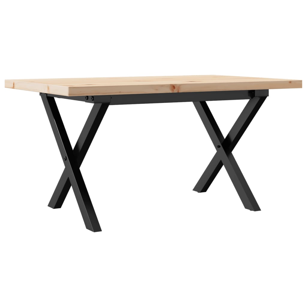 Stolić za kavu X-oblika 80x50x40,5 cm od borovine i čelik