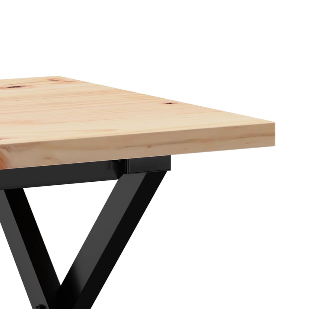Stolić za kavu X-oblika 80x50x40,5 cm od borovine i čelik
