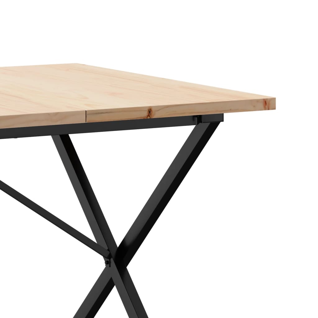 Blagovaonski stol X-oblika 180x90x75,5 cm od borovine i čelik