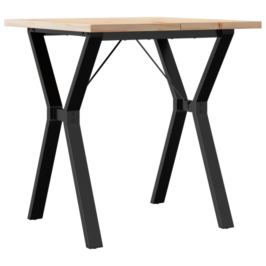 Blagovaonski stol Y-oblika 70x70x75,5 cm od borovine i čelik