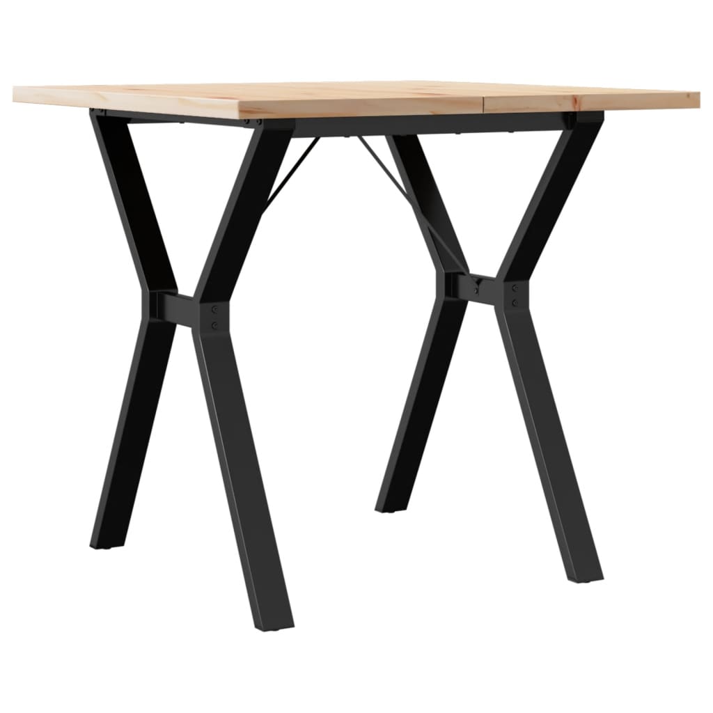 Blagovaonski stol Y-oblika 80x80x75,5 cm od borovine i čelik