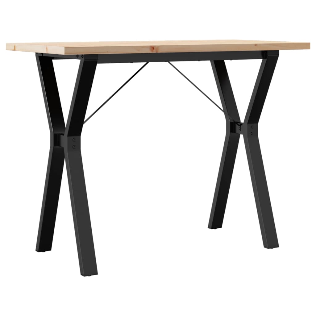 Blagovaonski stol Y-oblika 100x50x75,5 cm od borovine i čelik