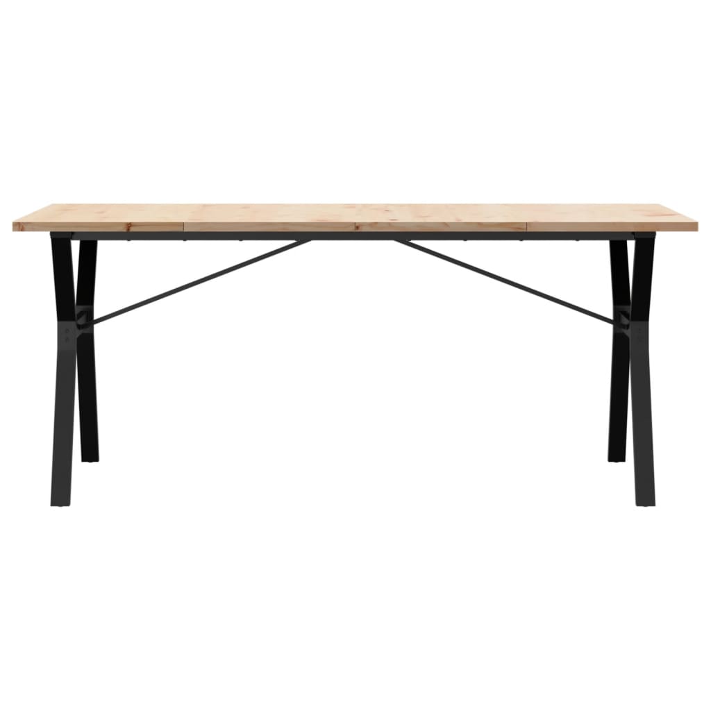 Blagovaonski stol Y-oblika 180x90x75,5 cm od borovine i čelik