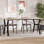 Blagovaonski stol Y-oblika 180x90x75,5 cm od borovine i čelik