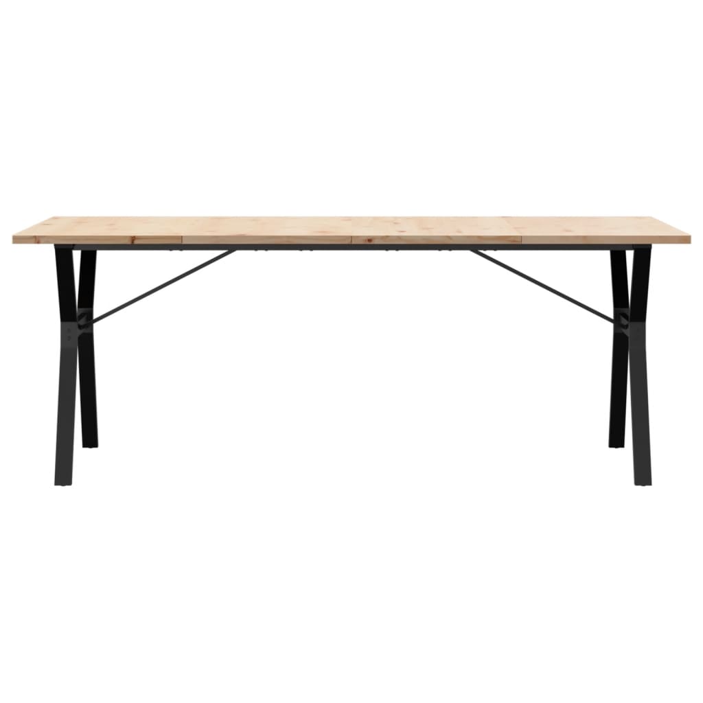 Blagovaonski stol Y-oblika 200x100x75,5cm od borovine i čelik