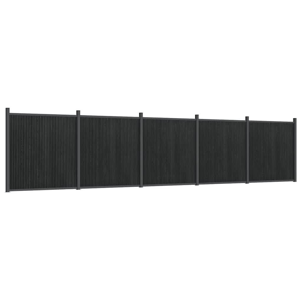 Panel za ogradu sivi 872 x 186 cm WPC