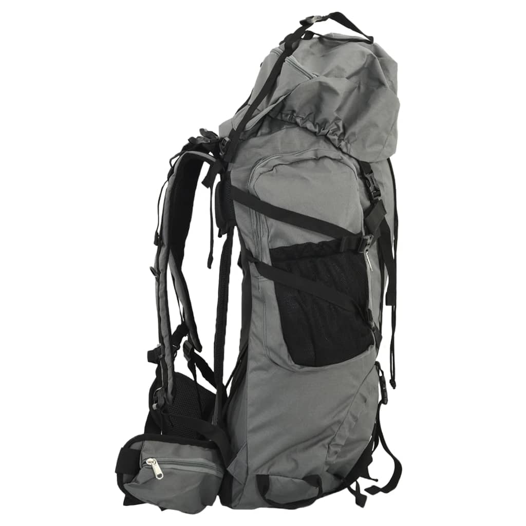 Ruksak za planinarenje sivi 60 L od tkanine Oxford