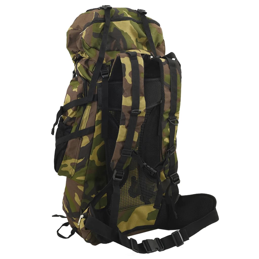 Ruksak za planinarenje maskirno zelena 60 L od tkanine Oxford