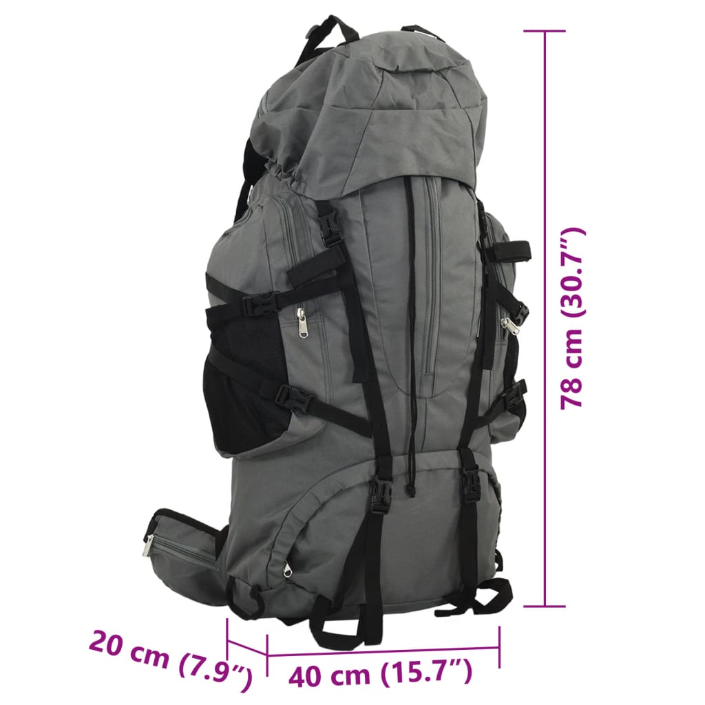 Ruksak za planinarenje crni 80 L od tkanine Oxford