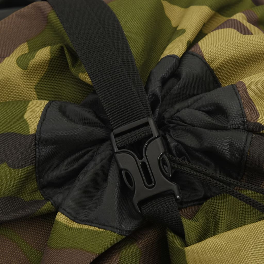 Ruksak za planinarenje maskirno zelena 100 L od tkanine Oxford