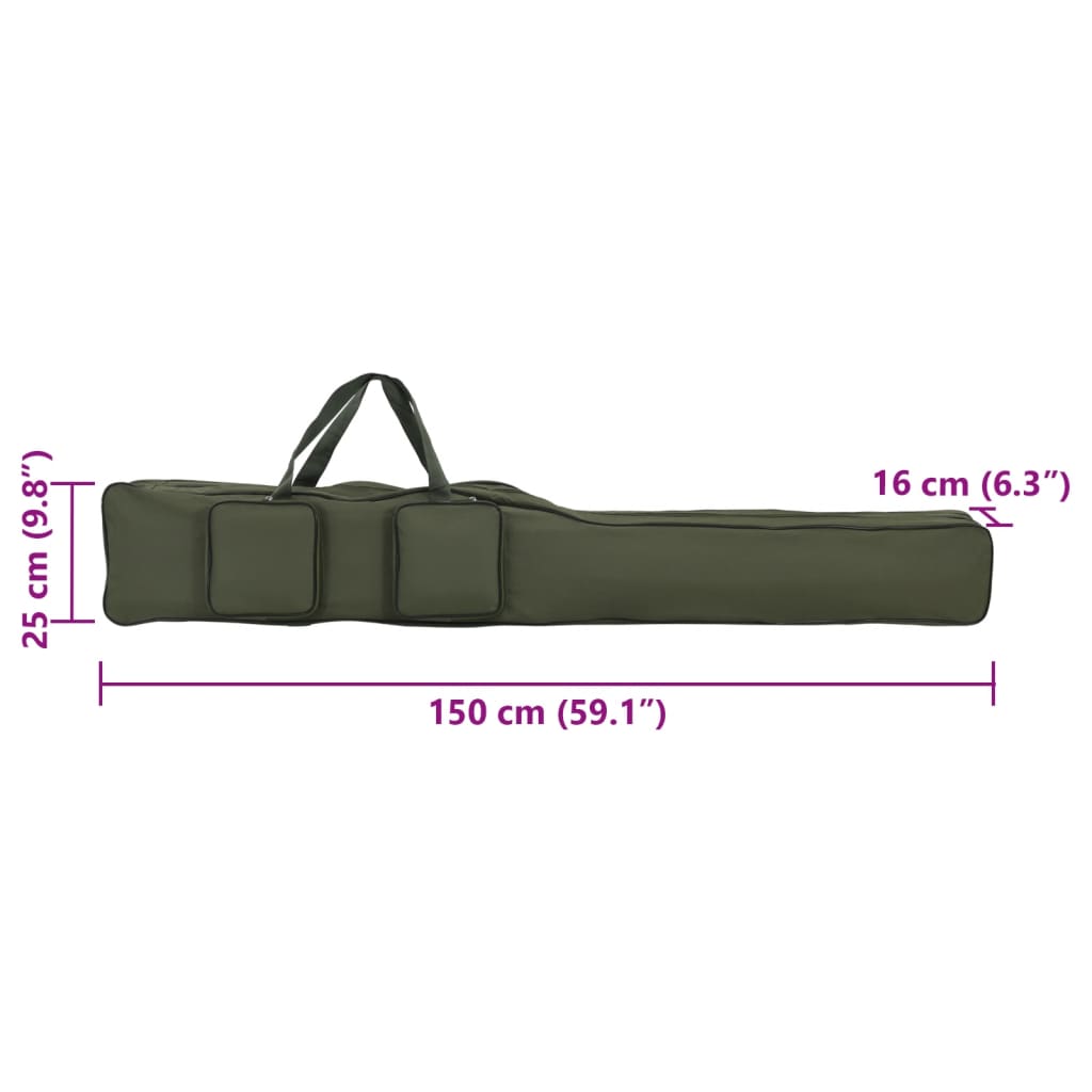 Torba za štap za pecanje tamnozelena 150 cm od tkanine Oxford