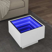 Bočni stolić LED bijeli 40 x 40 x 30 cm od konstruiranog drva