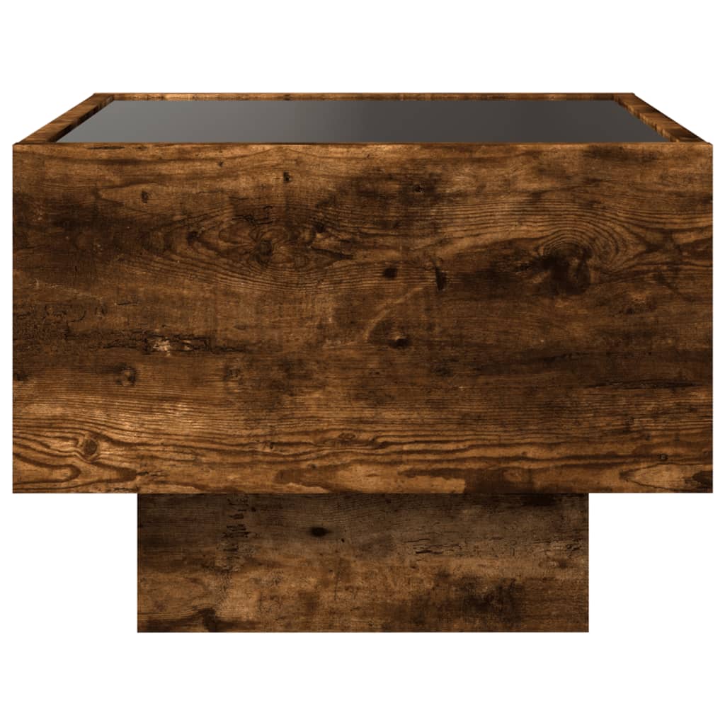 Bočni stolić LED boja hrasta 40 x 40 x 30 cm konstruirano drvo