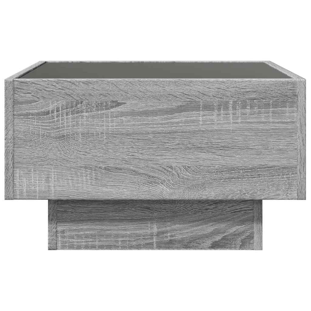 Stolić za kavu LED boja hrasta 50x50x30 cm konstruirano drvo