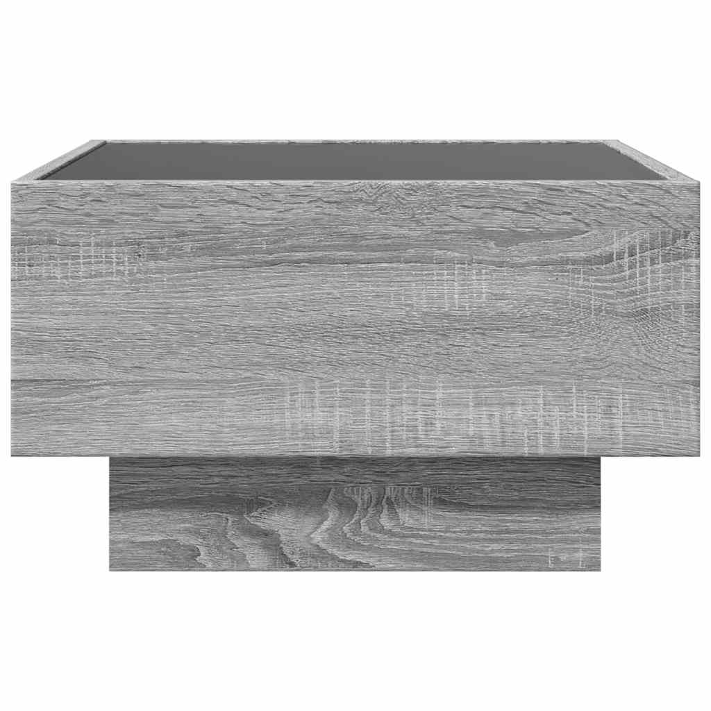 Stolić za kavu LED boja hrasta 50x50x30 cm konstruirano drvo