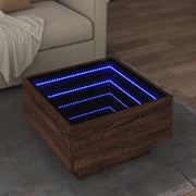 Stolić za kavu LED boja hrasta 50x50x30 cm konstruirano drvo