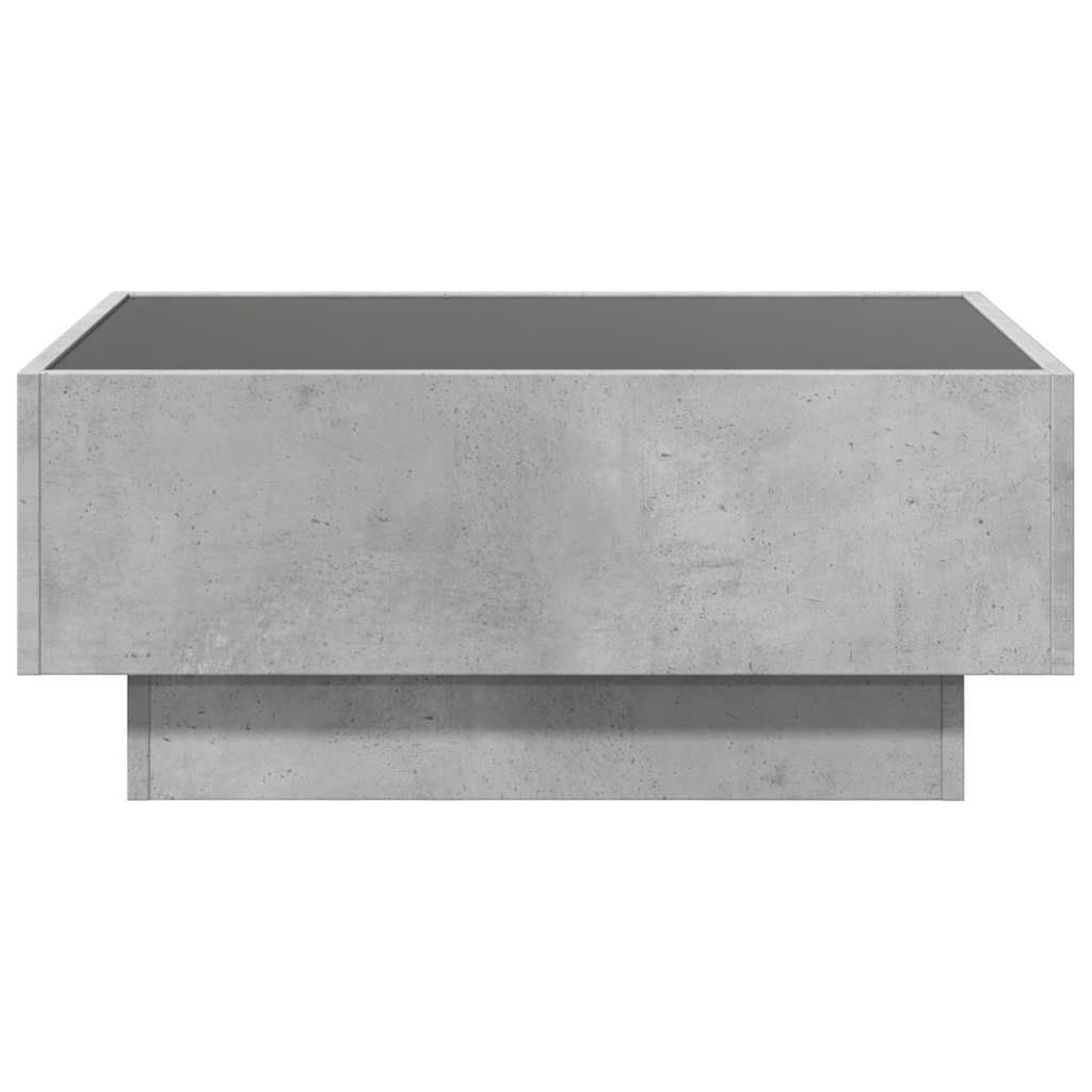 Stolić za kavu LED siva boja betona 70x50x30 cm drveni