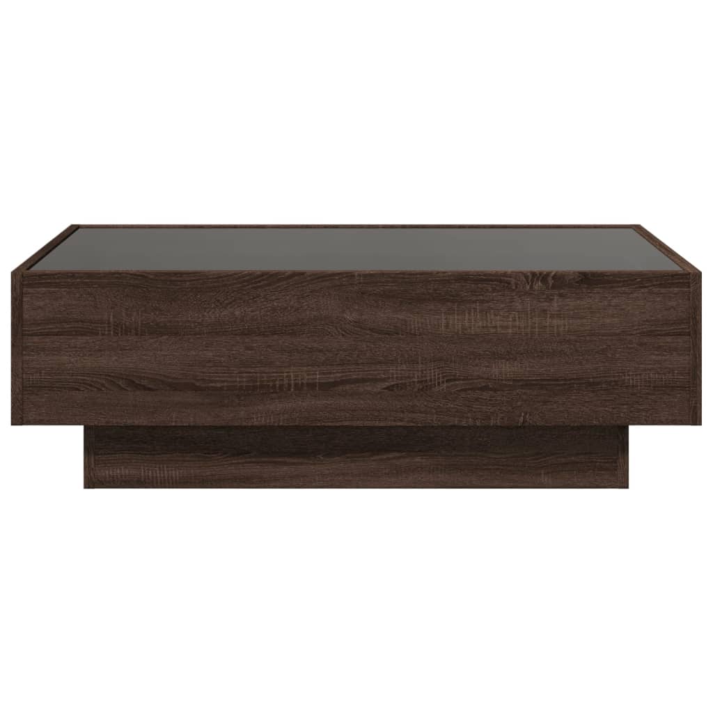 Stolić za kavu LED boja hrasta 90x50x30 cm konstruirano drvo