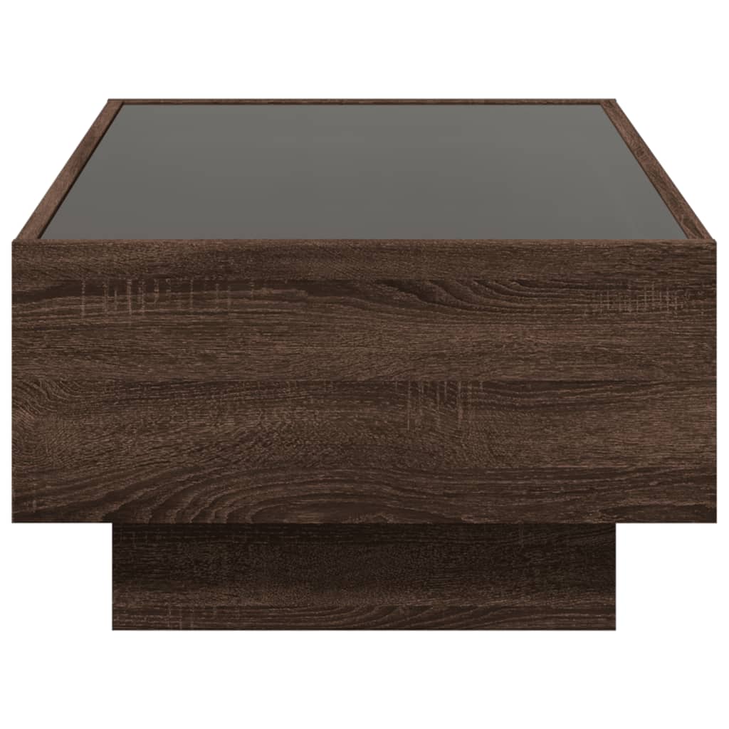 Stolić za kavu LED boja hrasta 90x50x30 cm konstruirano drvo