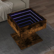 Stolić za kavu LED boja hrasta 50x50x45 cm konstruirano drvo