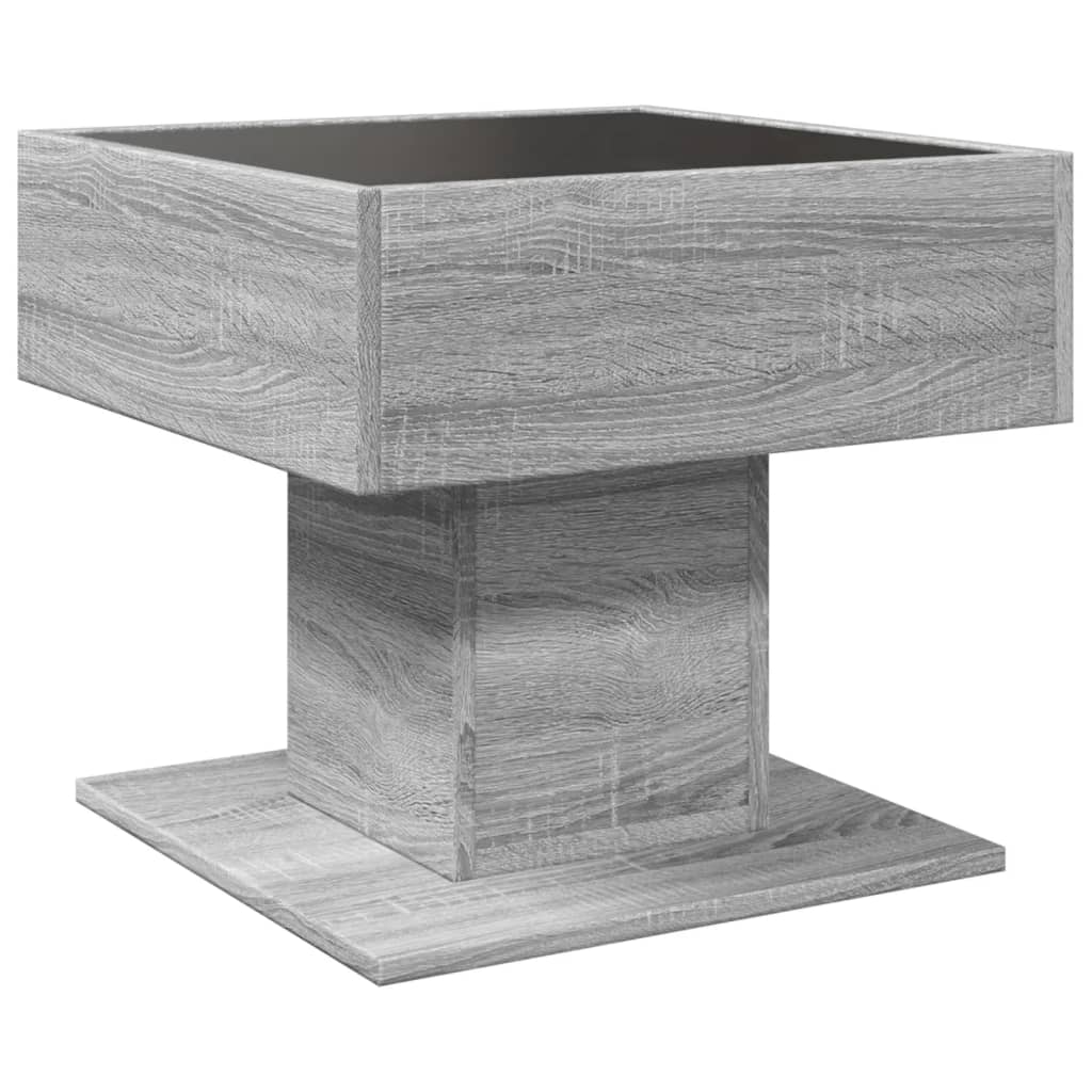 Stolić za kavu LED boja hrasta 50x50x45 cm konstruirano drvo