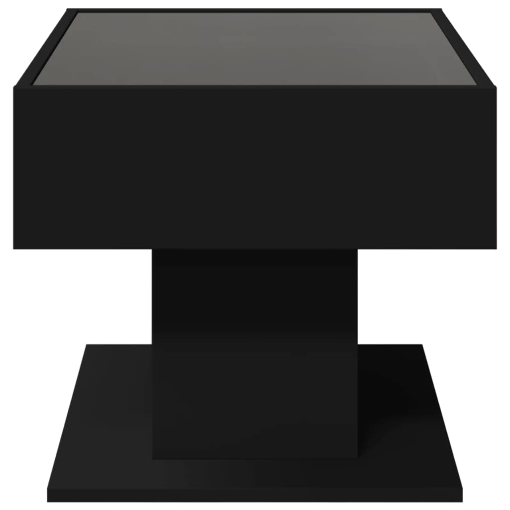Stolić za kavu LED crni 70x50x45 cm od konstruiranog drva