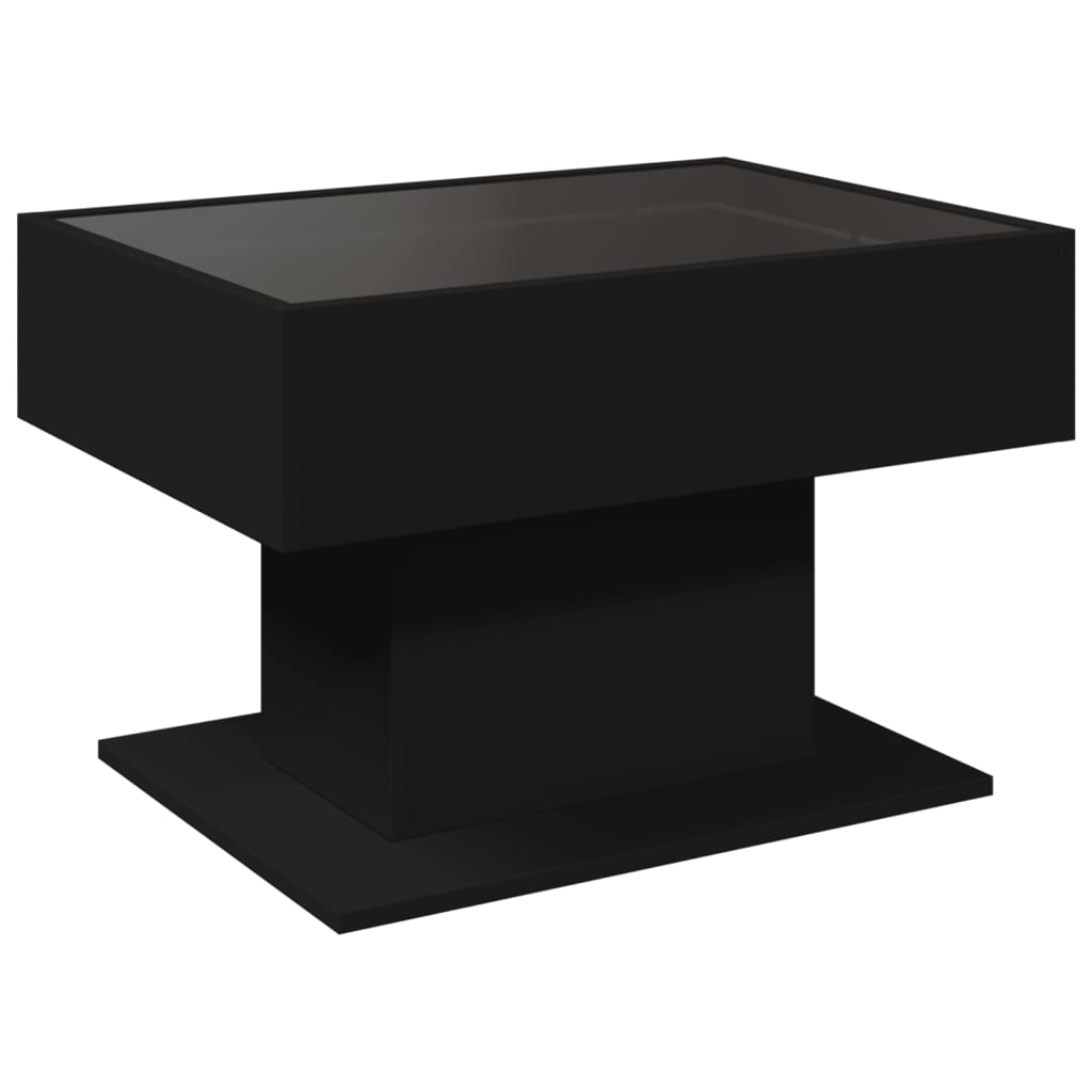 Stolić za kavu LED crni 70x50x45 cm od konstruiranog drva