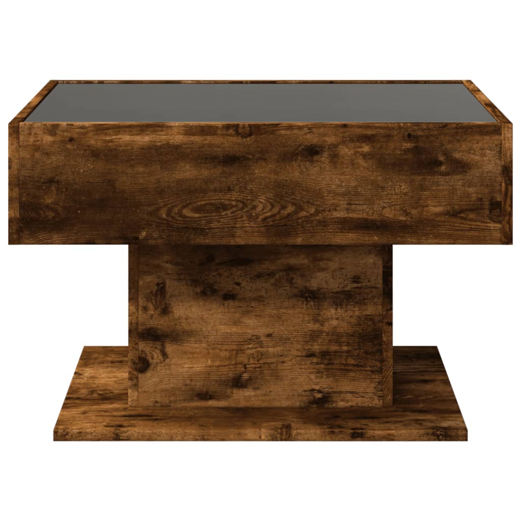 Stolić za kavu LED boja hrasta 70x50x45 cm konstruirano drvo
