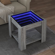 Stolić za kavu LED boja hrasta 53x53x45 cm konstruirano drvo
