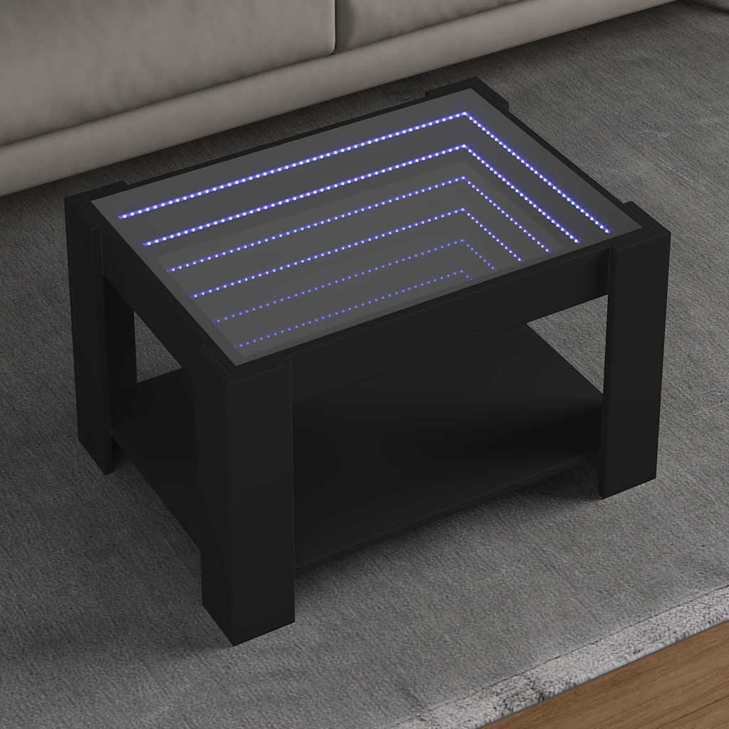 Stolić za kavu LED boja hrasta 53x53x45 cm konstruirano drvo