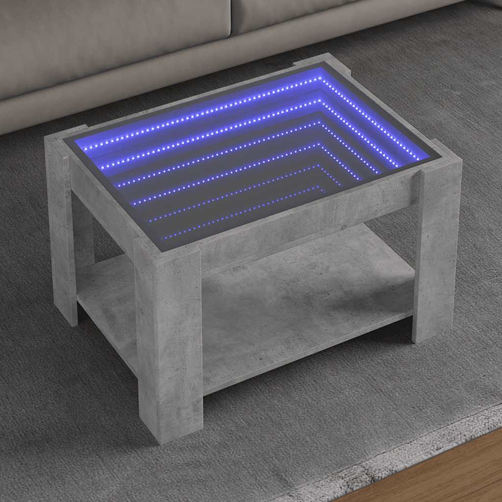 Stolić za kavu LED boja hrasta 53x53x45 cm konstruirano drvo