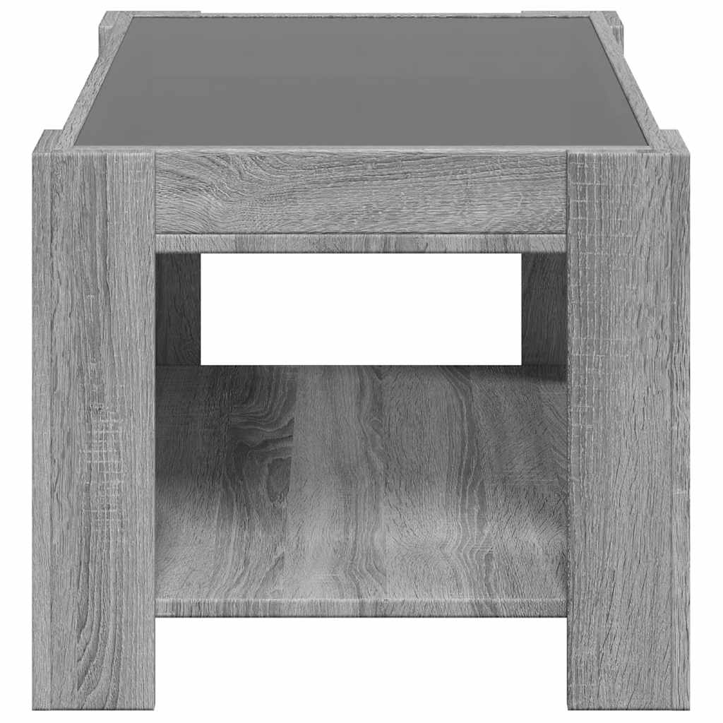 Stolić za kavu LED boja hrasta 73x53x45 cm konstruirano drvo