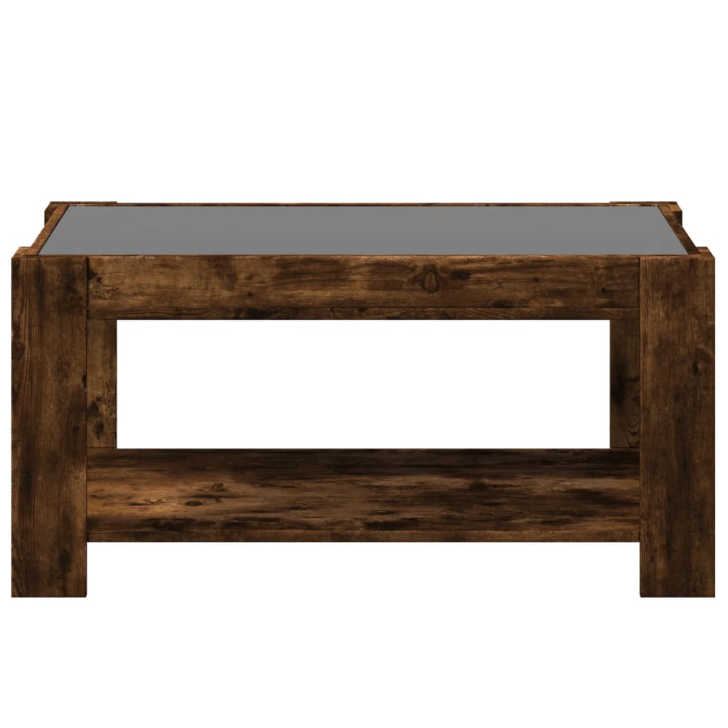 Stolić za kavu LED boja hrasta 93x53x45 cm konstruirano drvo