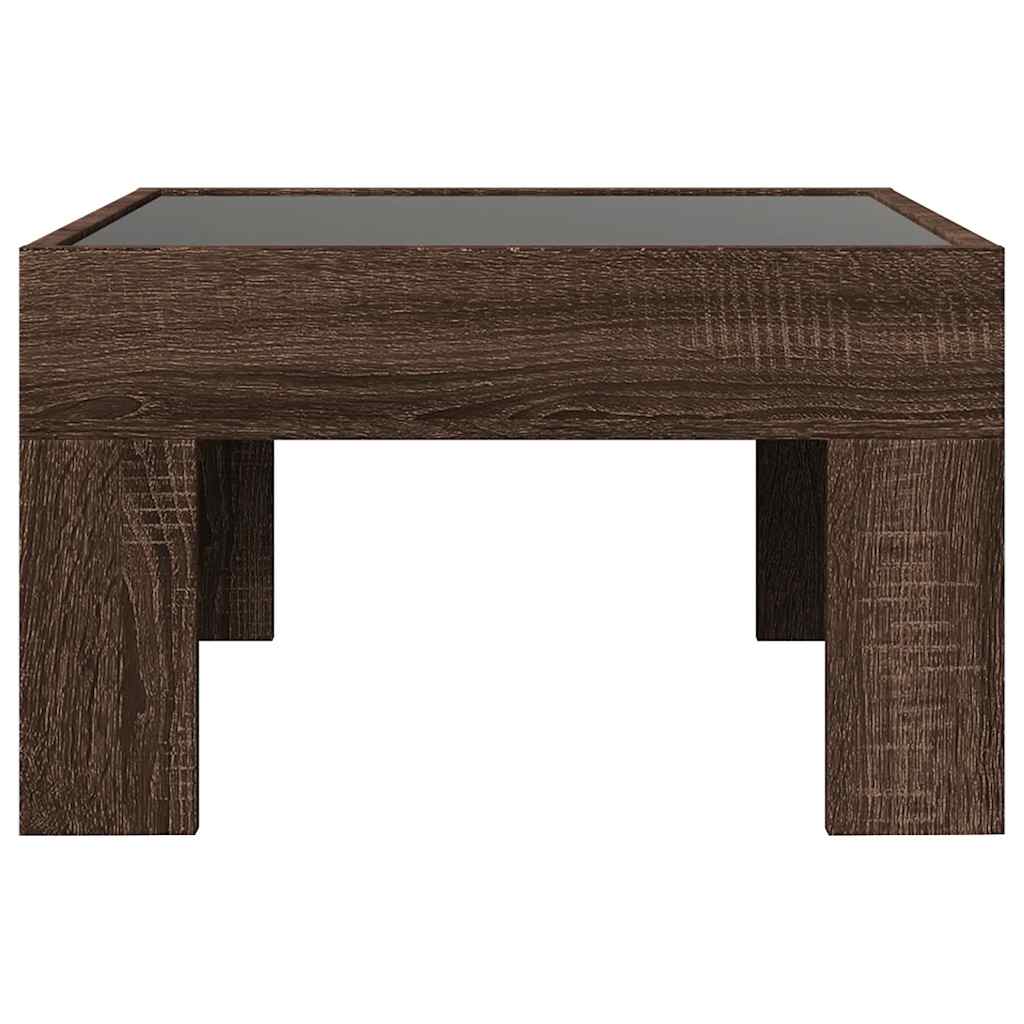 Stolić s beskonačnim LED svjetlima boja hrasta 50x50x30 cm