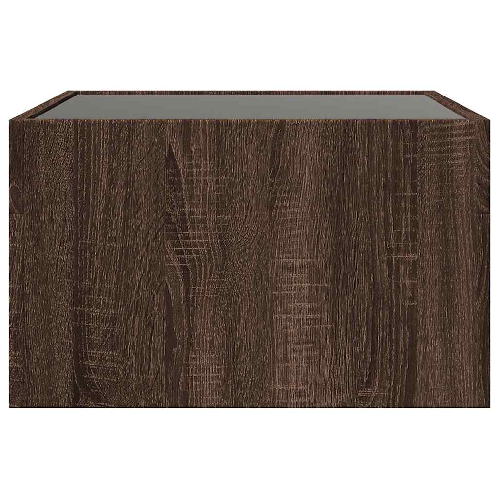 Stolić s beskonačnim LED svjetlima boja hrasta 50x50x30 cm