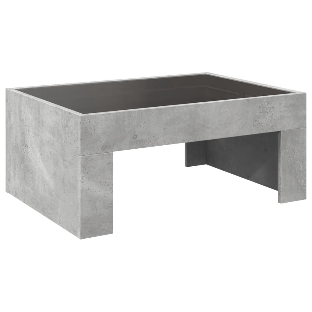 Stolić s beskonačnim LED siva boja betona 70x50x30 cm